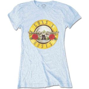 Guns N' Roses - Classic Bullet Logo Dames T-shirt - XS - Blauw