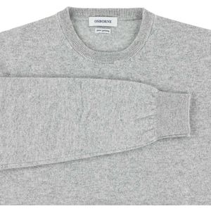 Osborne Knitwear Trui met ronde hals - Geelong wol - Silver - XL