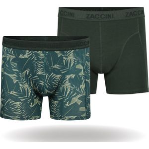 Zaccini Cotton Stretch Boxershorts - Groen - 2 stuks - Heren onderbroeken - Boxer - 95% Katoen - Maat S