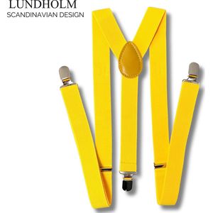 Lundholm Bretels heren dames unisex geel - neon geel accessoires outfit - stevig en verstelbare bretels | Scandinavisch design - Køge serie