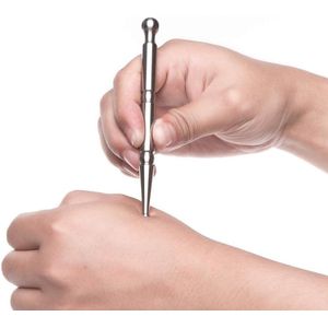 Acupunctuurpuntstok - Acupunctuurpen - Meridiaan Dredging Stick - Handmatige acupunctuurpen - Voor volledige lichaamsontspanning - Roestvrij staal - Zilver