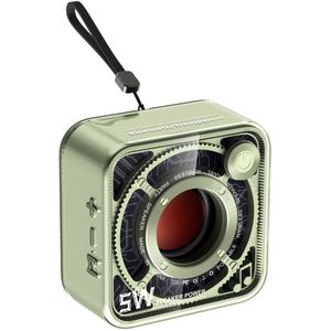 JeiibrZui Bluetooth Luidspreker - Draagbare Mini Speaker - 5 W Geluidskwaliteit - 4 Uur Batterijduur - Retro Design - Groen