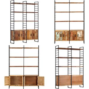 vidaXL Boekenkast met 4 schappen 124x30x180 cm massief gerecycled hout - Boekenkast - Boekenkasten - Boekenplank - Boekenplanken