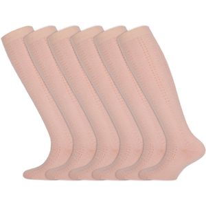 Meisjes sokken | Kniekousen | Merk: Yellow Moon | Kleur: Roze | Maat: 19 t/m 38 | 6 Paar