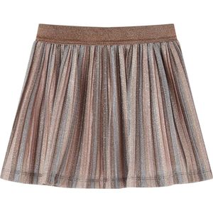 vidaXL - Kinderrokje - geplooid - met - glitters - 116 - bruin - en - roze