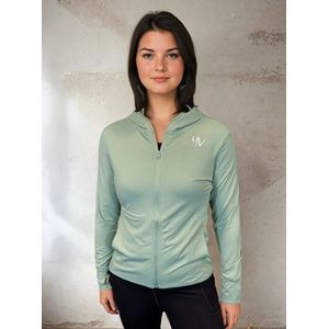 YV SPORT Sportvest Geneve - Ook in plus size - Premium kwaliteit - Fitness vest - Lichtgewicht - Snel drogend - Handige zakken - Optimale bewegingsvrijheid - Ademend en comfortabel - Sportjack dames - Groen - XL