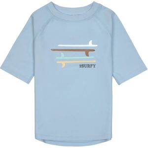 Lässig Splash & Fun Rashguard Zwemshirt met korte mouw met UV-bescherming - Surfboards sky blue, 13-18 maanden, maat 86