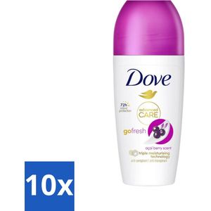 10 x Dove Deodorant Roller - Go Fresh Açai Bes - 50 ml - Dove Deodorant Roller - Go Fresh Açai Berry - Anti-Transpirant Roller - 48 Uur Bescherming - Verzorgend Na Het Scheren