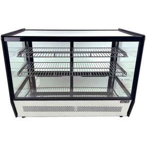 HCB® - Professionele Horeca Luxe koelvitrine - 160 liter - 230V - RVS Gebaksvitrine - 88x56.5x68.5 cm (BxDxH)