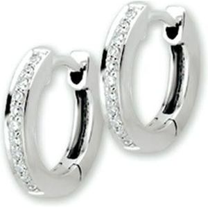 The Jewelry Collection Klapoorringen Diamant 0.10 Ct. - Witgoud