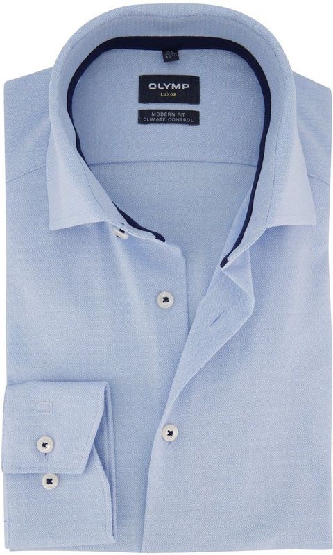 OLYMP - Luxor 24/Seven - Overhemd - Blauw - Lange Mouwen - MODERN FIT