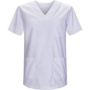 Unisex Medisch Uniform Casaca met V-hals en Korte Mouwen voor Zorg en Schoonheid