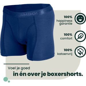 Bamboe Boxershorts | Bamboe Onderbroeken  | Anti-zweet Boxershorts | Naadloze Boxershorts | 2 Paar - Marineblauw | Maat: XL | Merk: Bamboosa