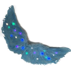 Engelen Vleugels Lichtblauw Met Lichtjes Voor Volwassenen (Maat L)
