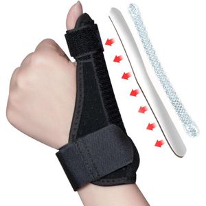 Duimbrace voor rechts en links - ultrasterke ondersteuning voor duimspalk - duimorthese bij peesschedeontsteking - zwart.