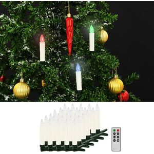 vidaXL LED-kaarsen kerst draadloos met afstandsbediening 30 st RGB