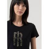 Fracomina - T-shirt - Zwart - Katoen