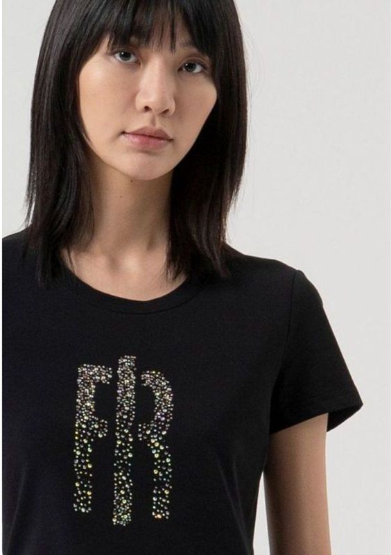 Fracomina - T-shirt - Zwart - Katoen