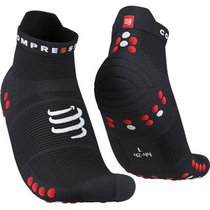 Compressport Pro Racing Sock v4 Run Low - sportsokken - zwart/rood - Unisex