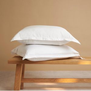 Coco & Cici - bamboe kussensloop - 80 x 80 - wit - zacht, luxe en duurzaam beddengoed