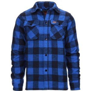 Longhorn - Lumberjack flannel shirt (kleur: Zwart/Blauw / maat: XL)