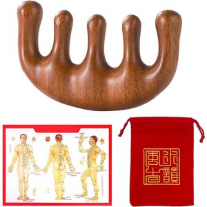 Sandelhout Scalp Massager met Massage Kam voor Ontspanning