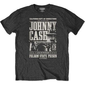 Johnny Cash - Prison Poster Heren T-shirt - Eco - S - Zwart