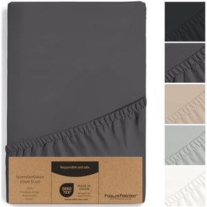 Premium Topper Hoeslaken 180x200 cm - 100% Jersey Katoen, Oeko-TEX Made in Green, Geschikt voor Boxspring, Antraciet-Zwart