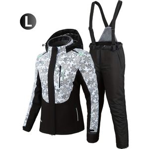 Livano Skipak - SkiBroek - Wintersport - Skijas - Ski Suit - Dames - 2-Delig - Zwart - Maat L