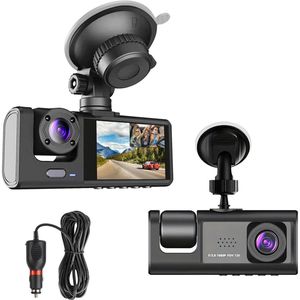 Gloovon® - Dashcam - 1080 HD - Voor & Achter Camera - Loop Opname - G Sensor - Parkeermonitor - Dashcam Auto - Nachtzicht - Zwart