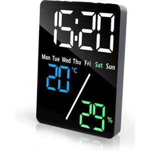 Digitale nachtwekker met LED-display, USB-opladen en instelbare helderheid