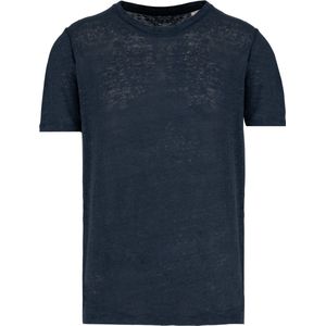 Spasso Linnen heren-t-shirt ronde hals kraag SP320 - Navy Blue - L