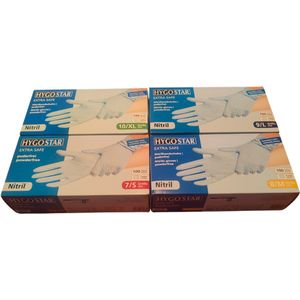 Hygostar Nitril Handschoenen Extra Safe - Maat M - 100 Stuks - Poedervrij - Wegwerphandschoenen - Blauw - Medisch & Hygiënisch Gebruik