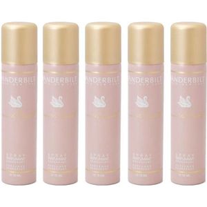 5x Gloria Vanderbilt deodorant Spray 75 ml = totaal 375 ml