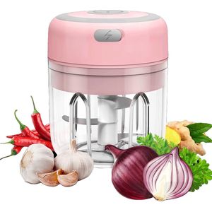 IMTEX Hakmolen elektrische - USB oplaadbal - Mini Portable Chopper - 250ml - Roze