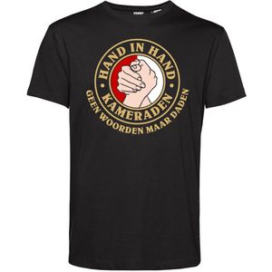 T-shirt Hand In Hand Kameraden | Feyenoord Supporter | Shirt Rotterdam | Zwart | maat S