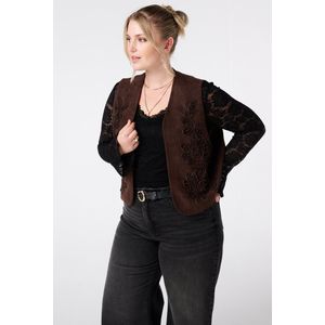 MS Mode Gilet Gilet in suède look met broderie