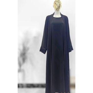 Abaya- tweedelige set- dames abaya- modest kleding - abaya set- zwart- abaya- maat S/M- zwarte abaya met onderjurk