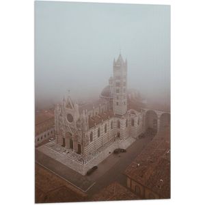 Vlag - Bovenaanzicht van Kathedraal in Siena, Italie - 60x90 cm Foto op Polyester Vlag