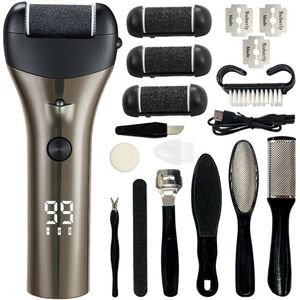 Elektrische Voetverzorgingsset - Oplaadbare Eeltverwijderaar + Dode Huid Verwijderaar - Eeltvijlen - Grijs-goud
