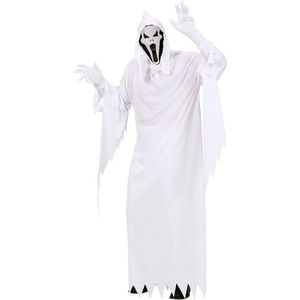 Widmann - Spook & Skelet Kostuum - Spook Wit White Ghost Kostuum Man - Wit / Beige - Small - Halloween - Verkleedkleding