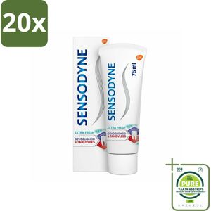 20 x Sensodyne - Tandpasta - Gevoeligheid & Tandvlees - Extra Fresh - 75 ml - Grootverpakking - Tandpasta Gevoelige Tanden - Tandvleesproblemen - Tandplak - Gevoelige Tanden - Tandvleesverzorging