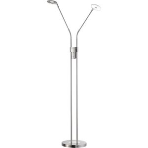 Fischer & Honsel - Vloerlamp Dent - 2x LED 6,0 W (incl). - Mat Nikkel / Chroom afwerking