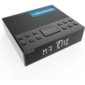 Bluetooth DAB+ radiowekker met dubbel alarm en snooze-functie, groot dimbaar display en high-fidelity-geluid - USB-opladen en FM hoofdtelefoonaansluiting