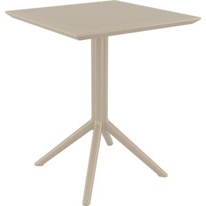 CLP Sky klaptafel - Inklapbare tafel - Rond of vierkant - Tuintafel - Voor binnen en buiten - UV-bestendig - Weerbestendig taupe vierkant