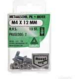 Deltafix - Schroef Moer - RVS - 4x12mm - 13 Stuks