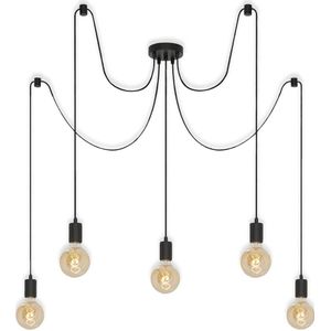 Briloner Leuchten BULBO  Hanglamp - 5 lichts - E27 - Staal - Zwart