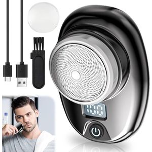 Mini elektrisch draagbaar scheerapparaat voor heren - USB type C oplaadbaar - Nat en droog te gebruiken - Met vermogensindicator