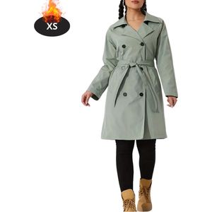 Livano Mantel Dames - Tussenmantel - Jas - Mantelpakje - Trenchcoat - Overjas - Overcoat - Winter - Lichtgroen - XS