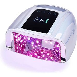 96W Ovale Spiegel Reflecterende Nagellamp – Draadloze UV LED Lamp met Metalen Pad – Oplaadbare Manicure Droger voor Snelle Uitharding – Professionele Nagelverzorging en Gel Uitharding